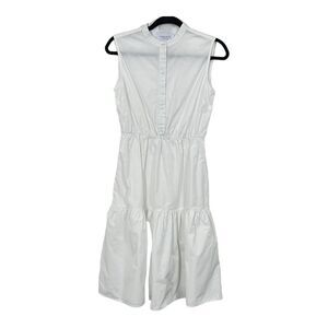 The Shirt Rochelle Behrens Womens Size Small White Sleeveless Half Button Dress